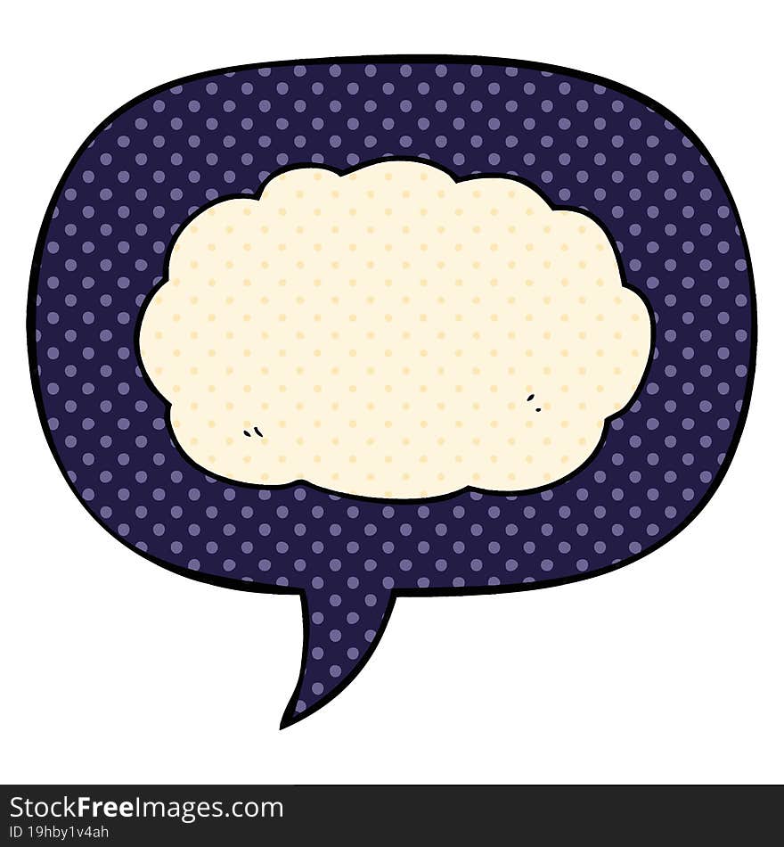 cartoon cloud and speech bubble in comic book style