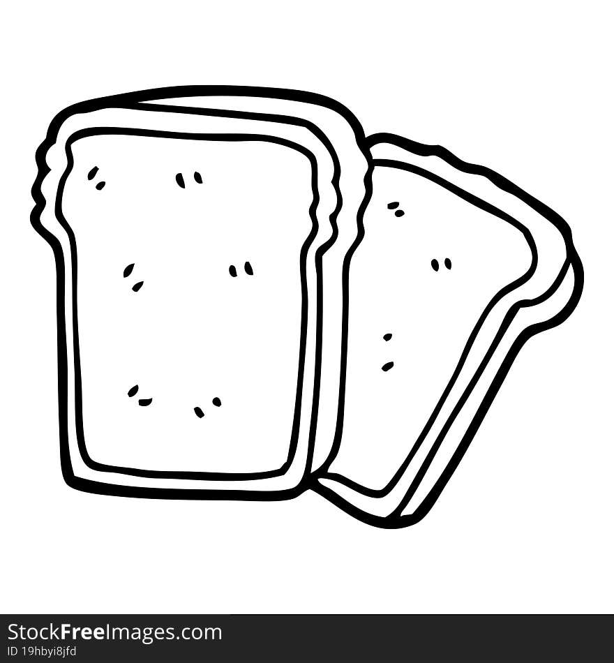 Line Drawing Cartoon Slices Of Bread