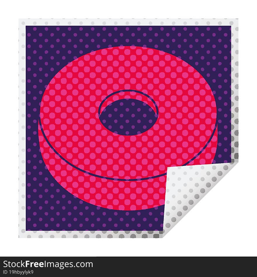 donut graphic square peeling sticker