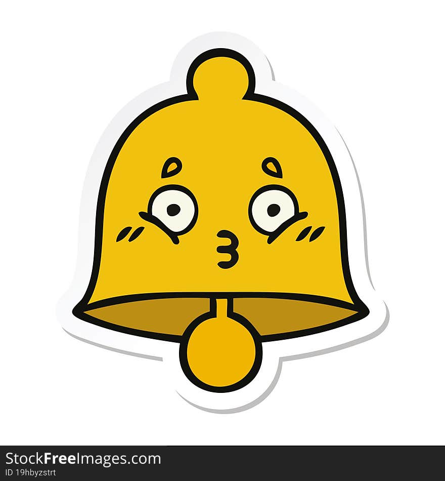 sticker of a cute cartoon bell