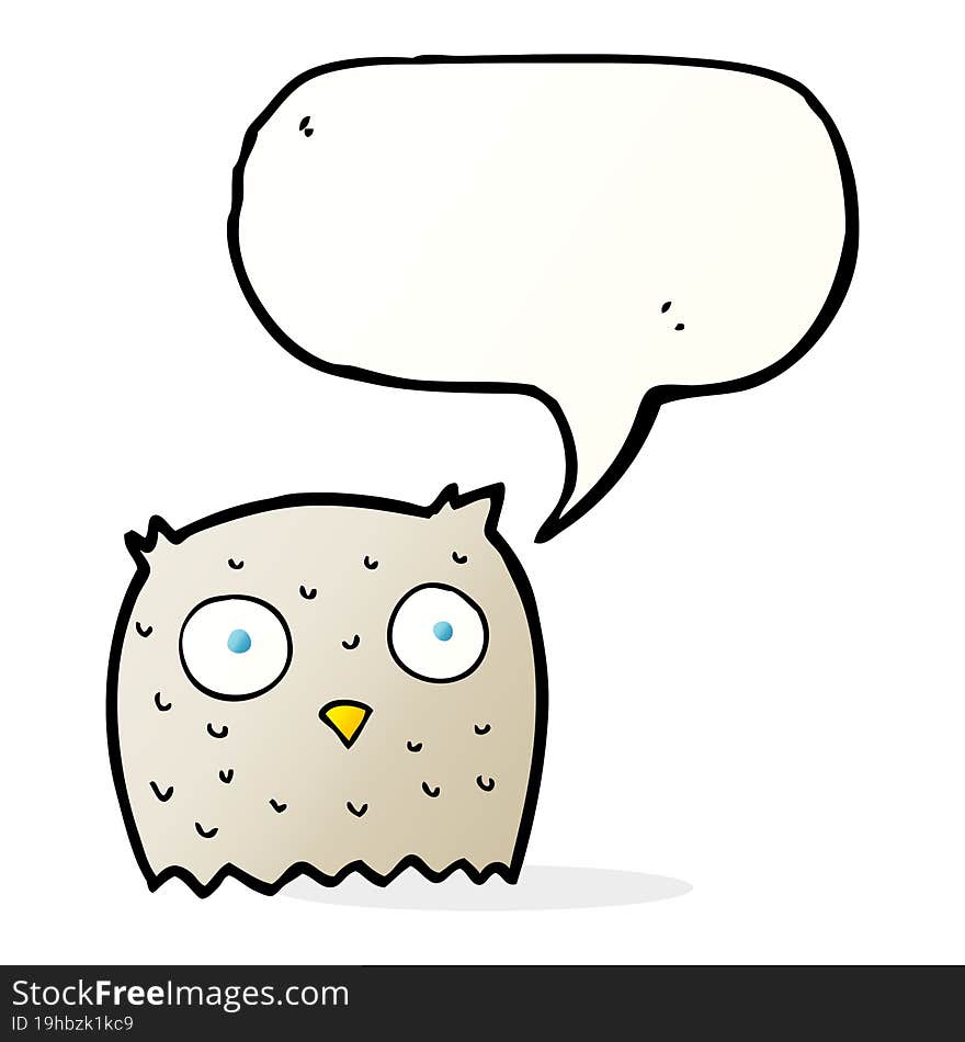 cartoon owl with speech bubble