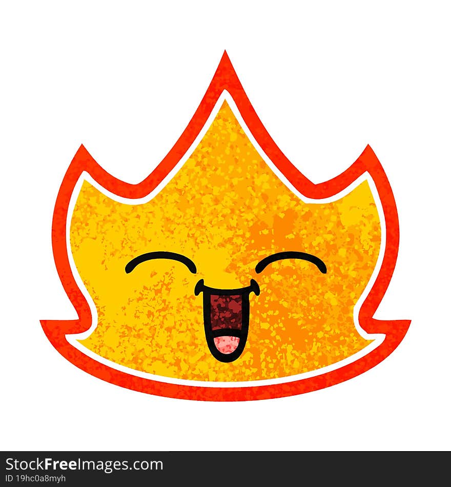 Retro Illustration Style Cartoon Fire