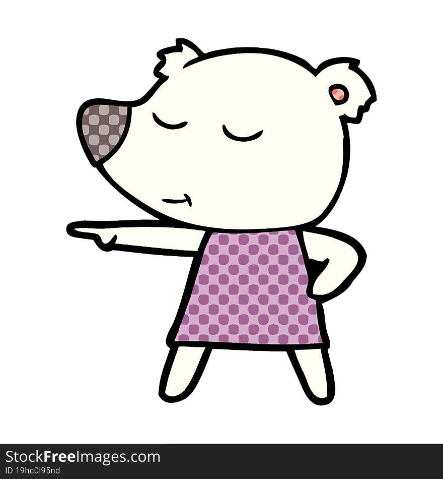 cartoon polar bear wearing dress. cartoon polar bear wearing dress