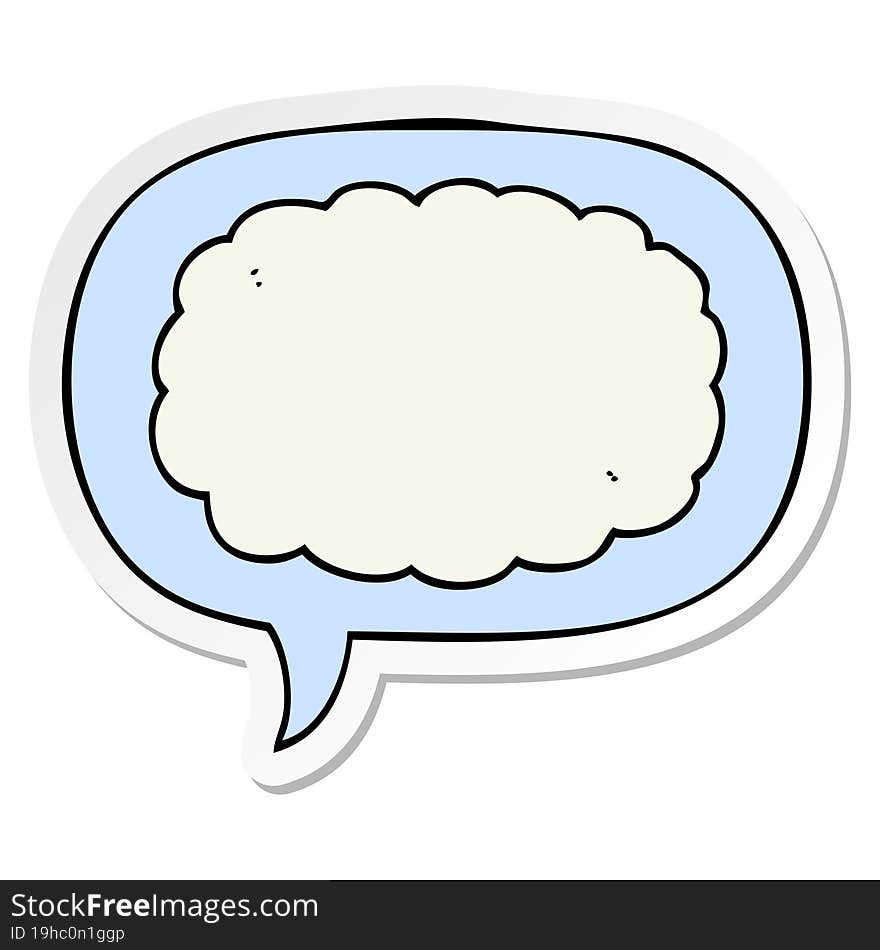 cartoon cloud with speech bubble sticker. cartoon cloud with speech bubble sticker