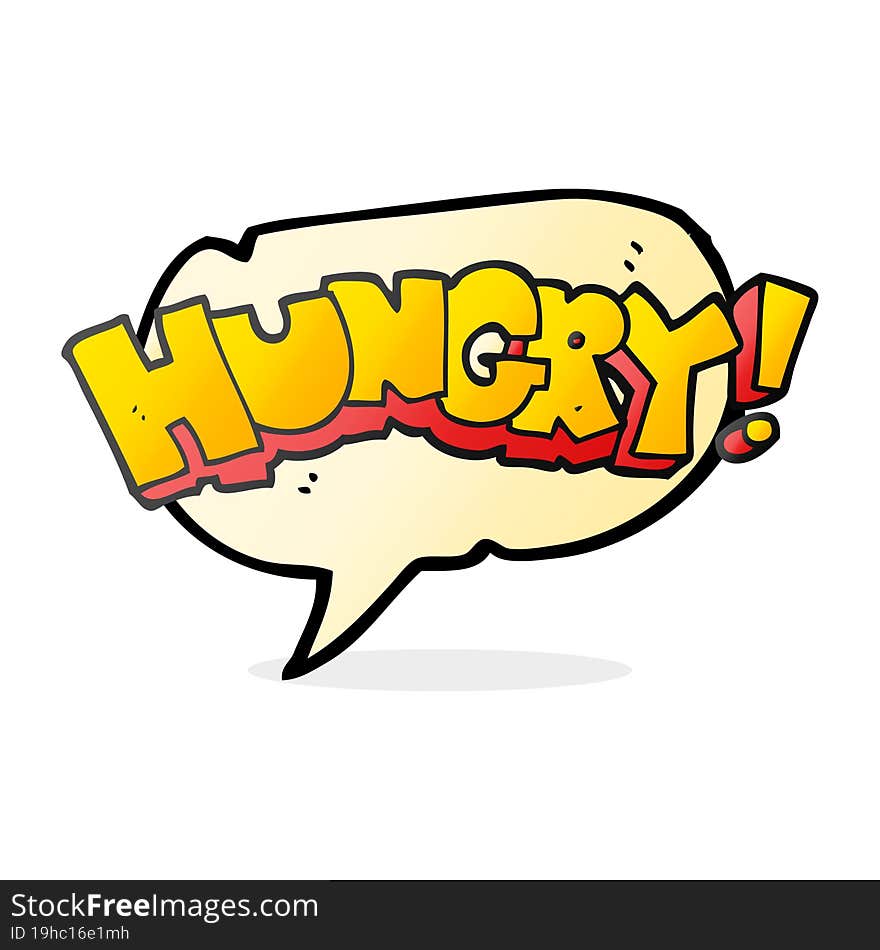 speech bubble cartoon hungry text