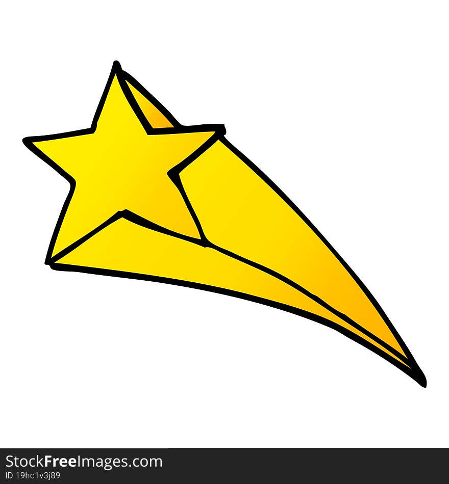 cartoon doodle shooting star