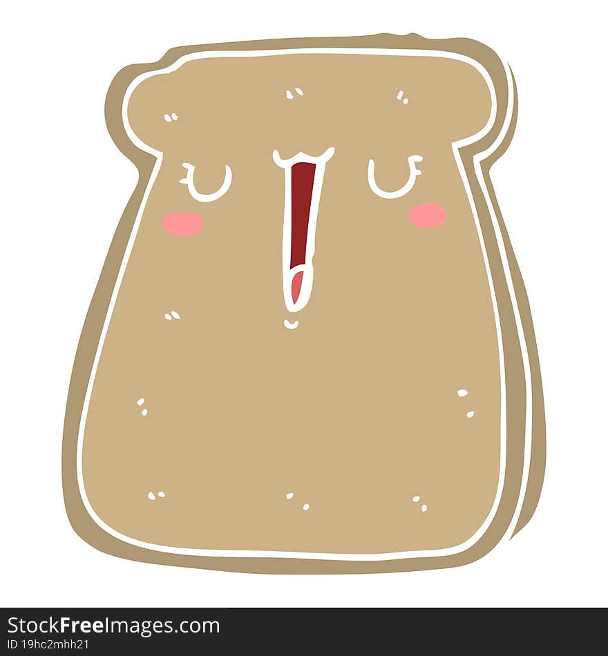 flat color style cartoon toast