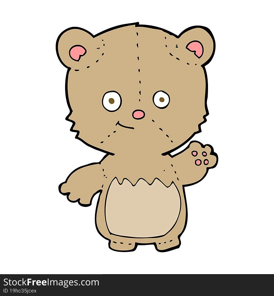 Cartoon Teddy Bear Waving