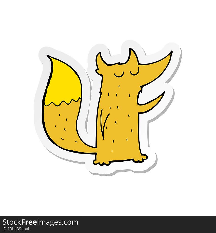 Sticker Of A Cute Cartoon Fox