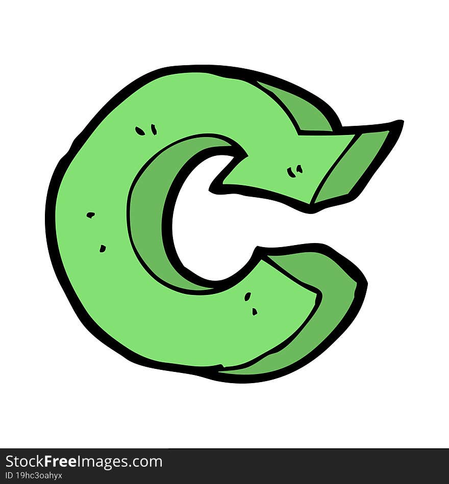 cartoon recycling symbol