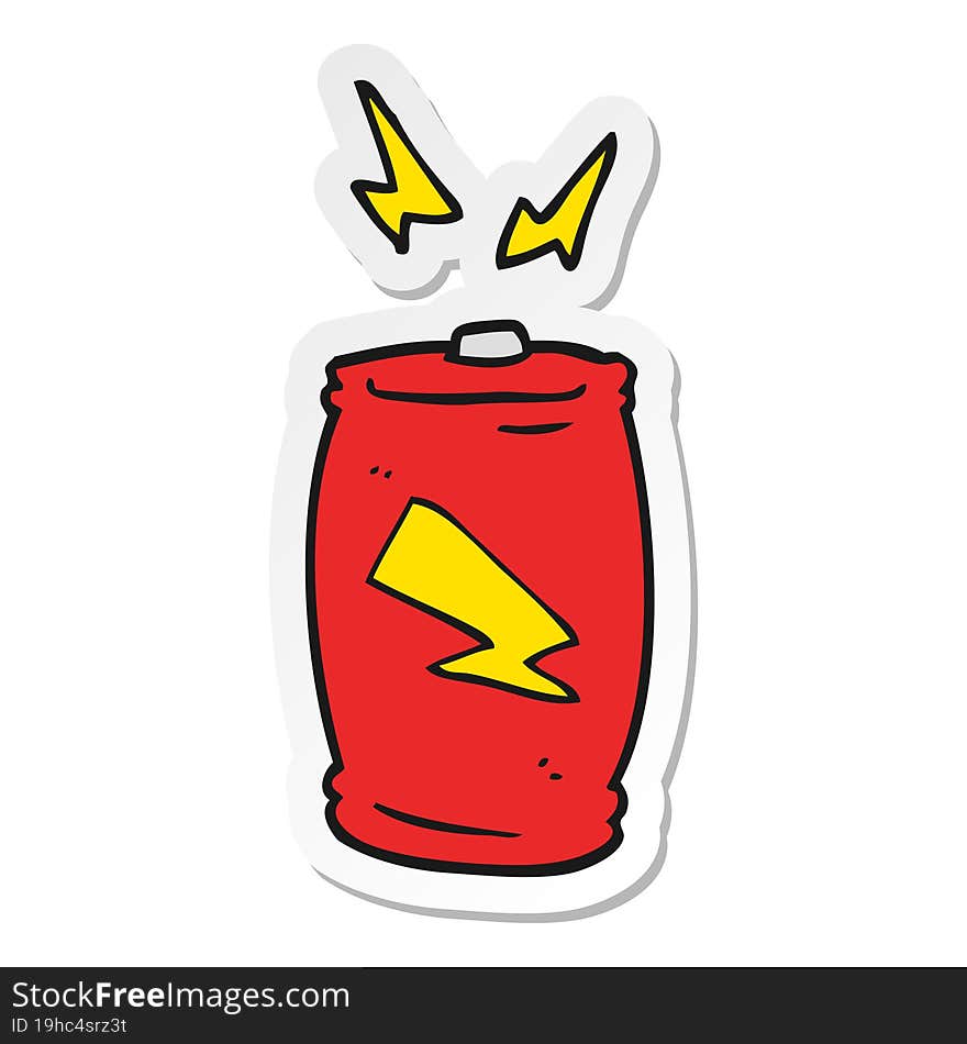 sticker of a cartoon battery