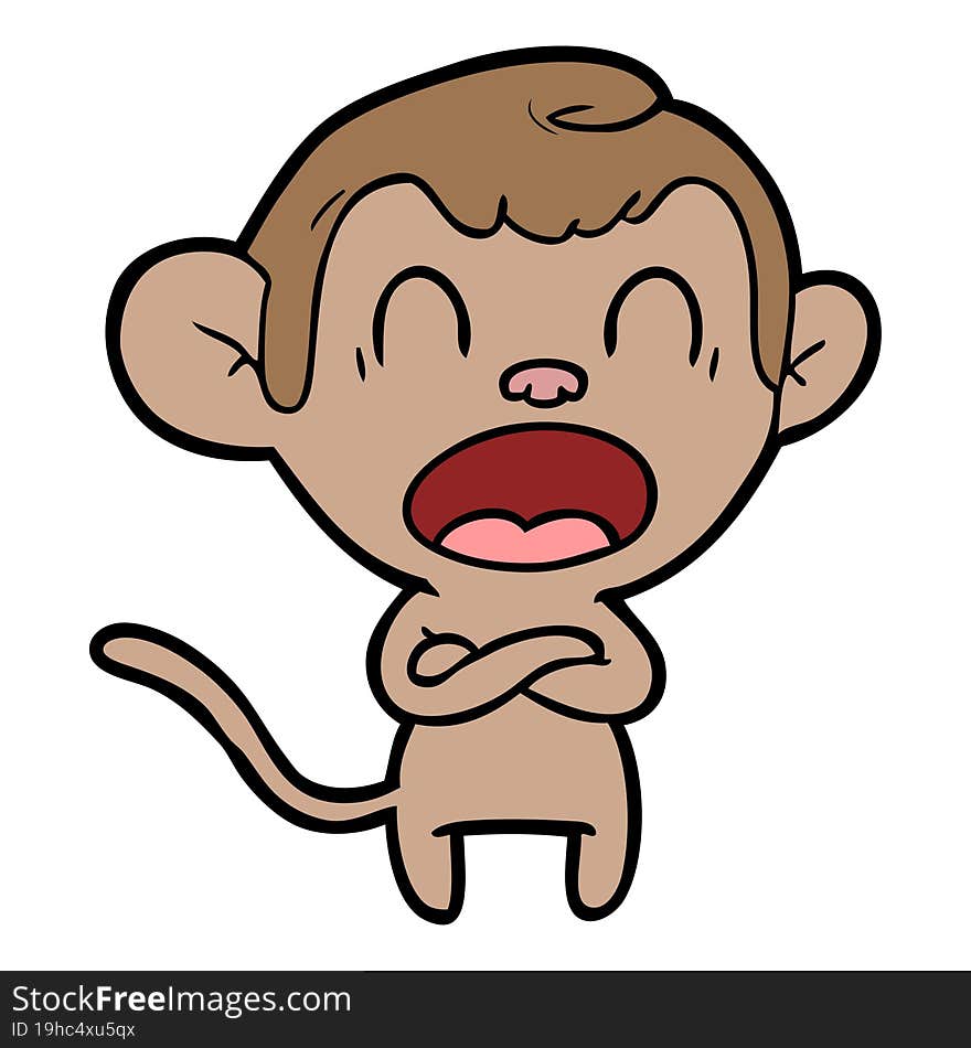 shouting cartoon monkey. shouting cartoon monkey