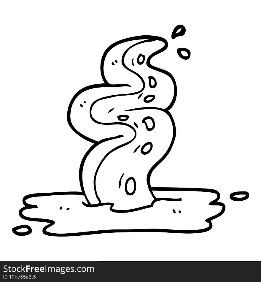 line drawing cartoon spooky tentacle