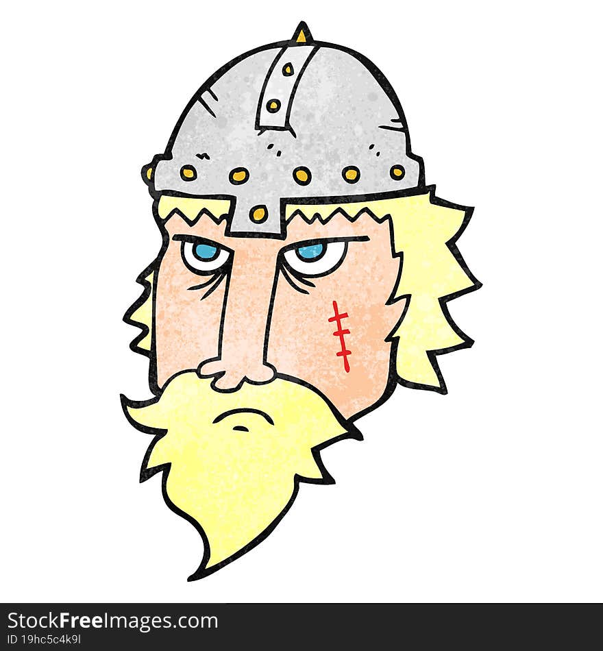 freehand textured cartoon viking warrior