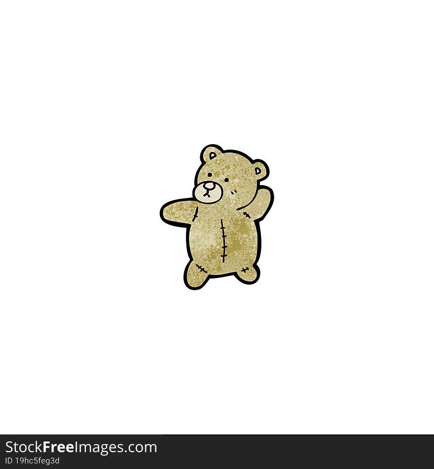 cartoon waving teddy bear