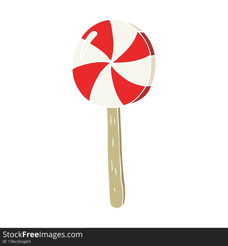 flat color illustration of a cartoon lollipop