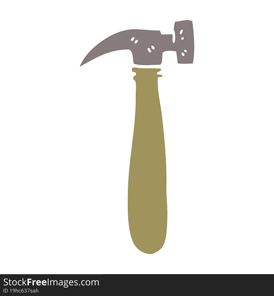 flat color illustration cartoon hammer