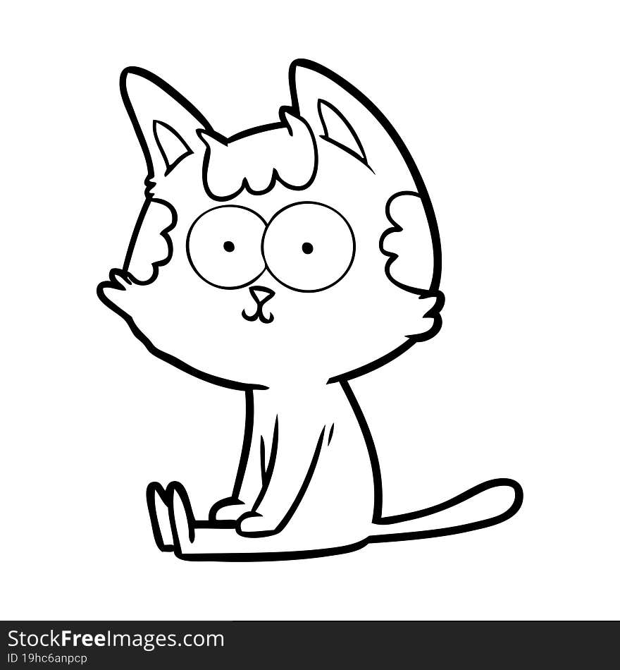 happy cartoon cat. happy cartoon cat