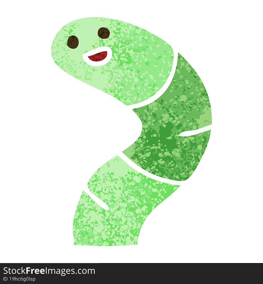 Quirky Retro Illustration Style Cartoon Snake