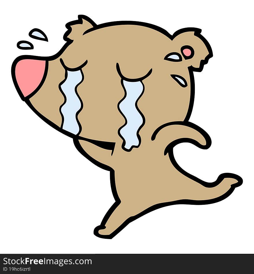 cartoon crying bear. cartoon crying bear