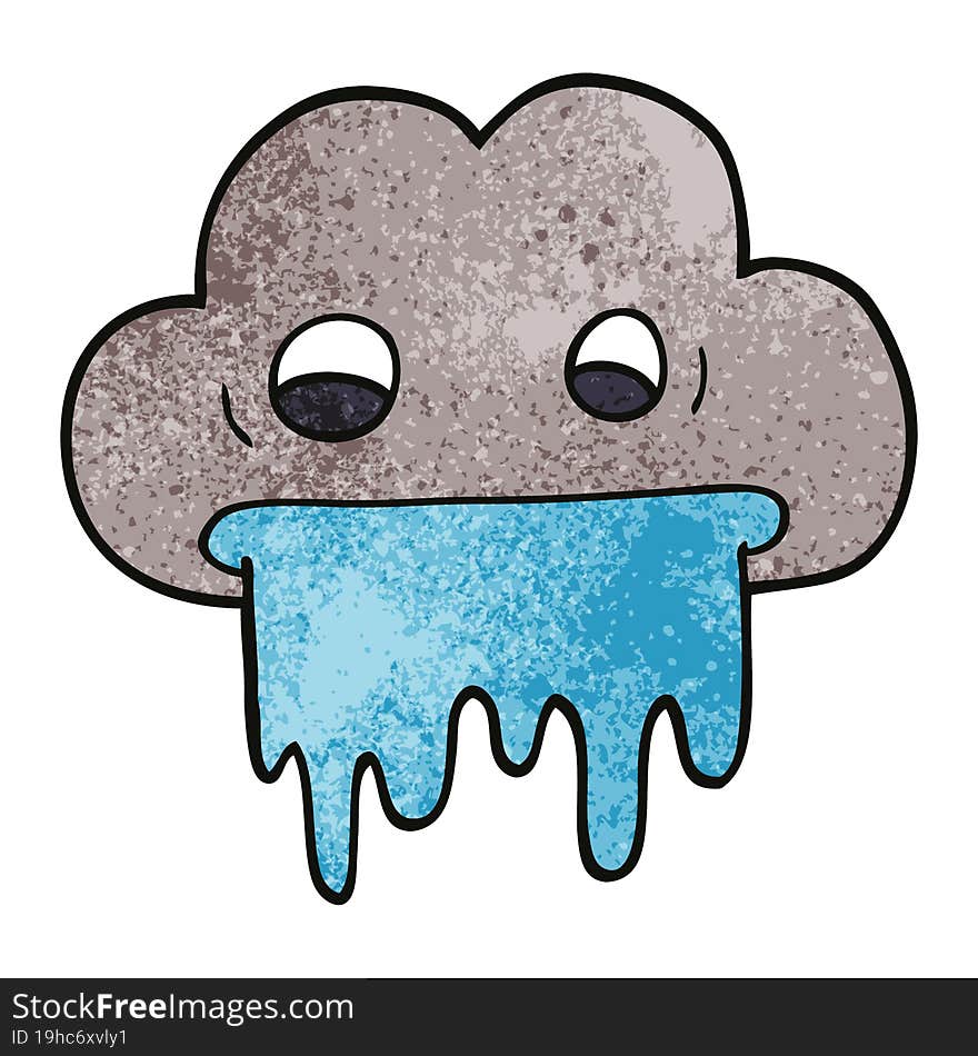 cartoon doodle rain cloud