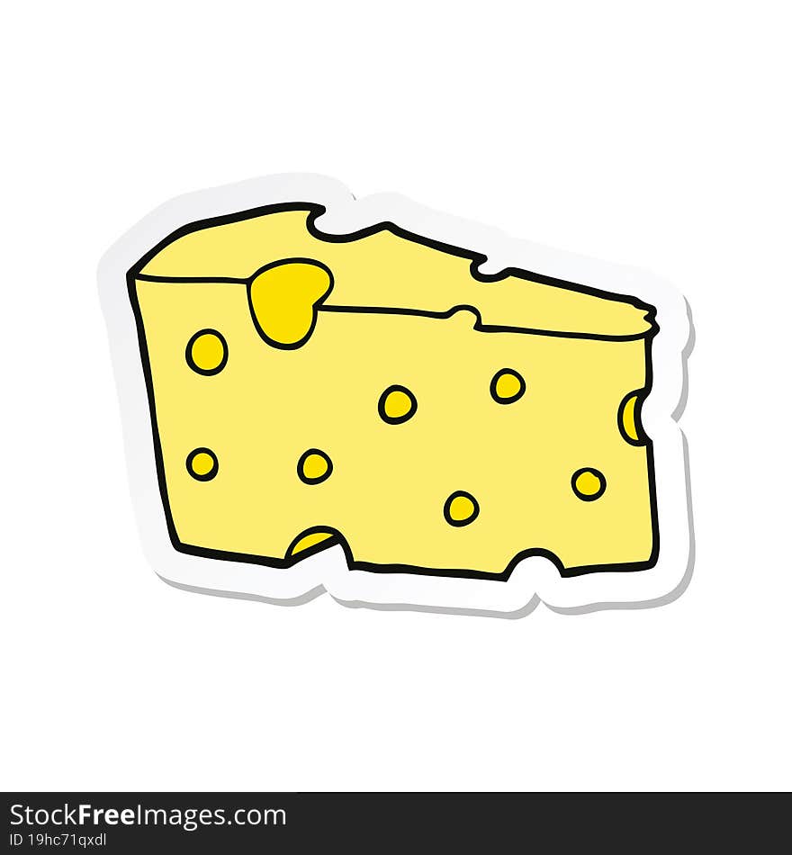 Sticker Of A Cartoon Cheese