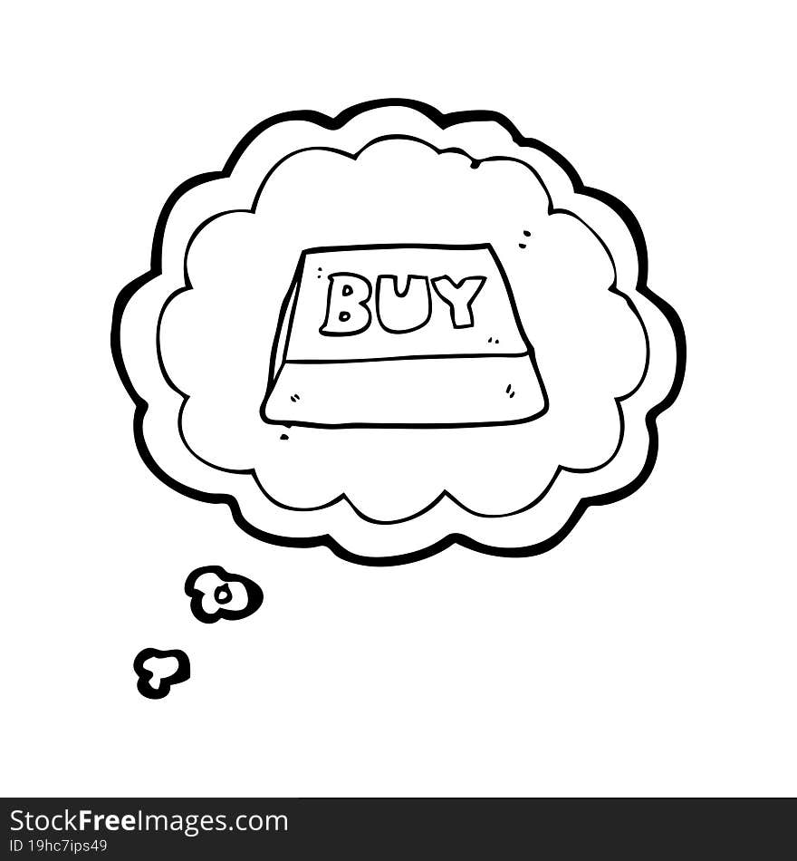 Thought Bubble Cartoon Computer Key Buy Symbol