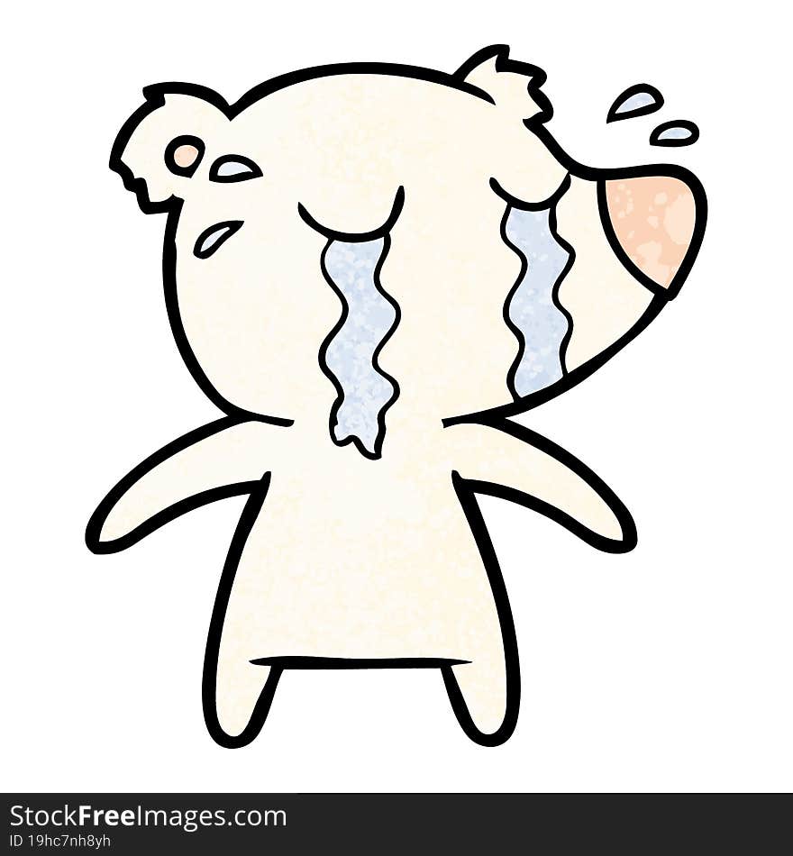 cartoon crying polar bear. cartoon crying polar bear