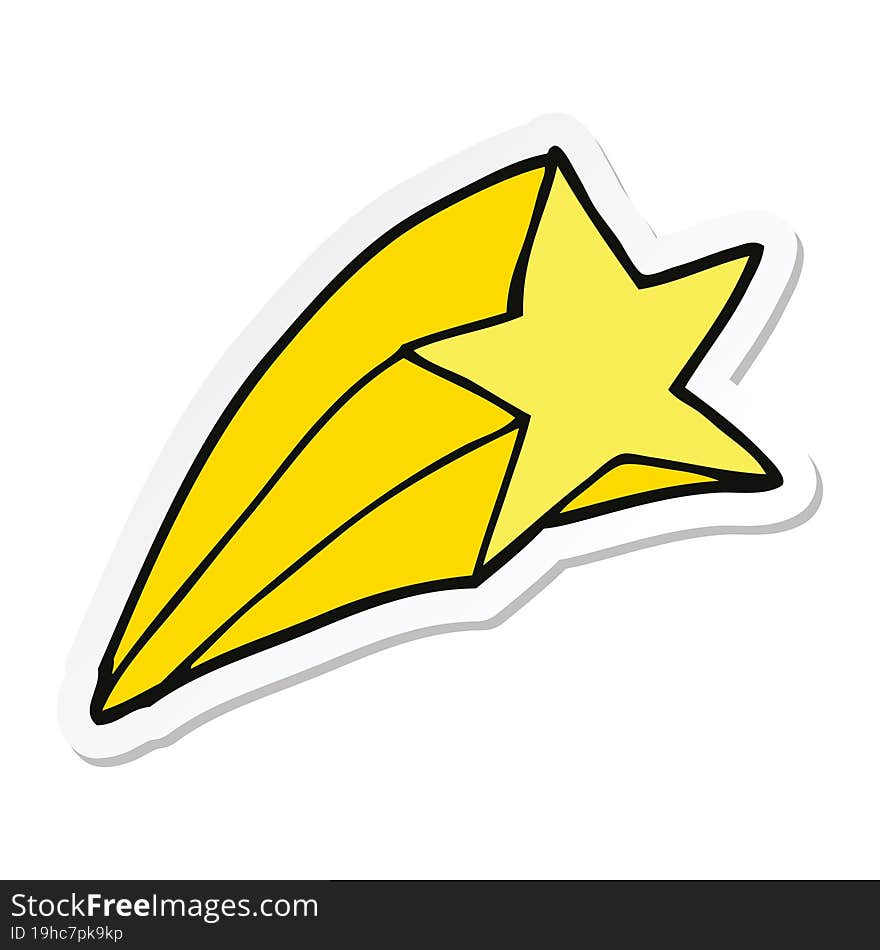 sticker of a cartoon shooting star