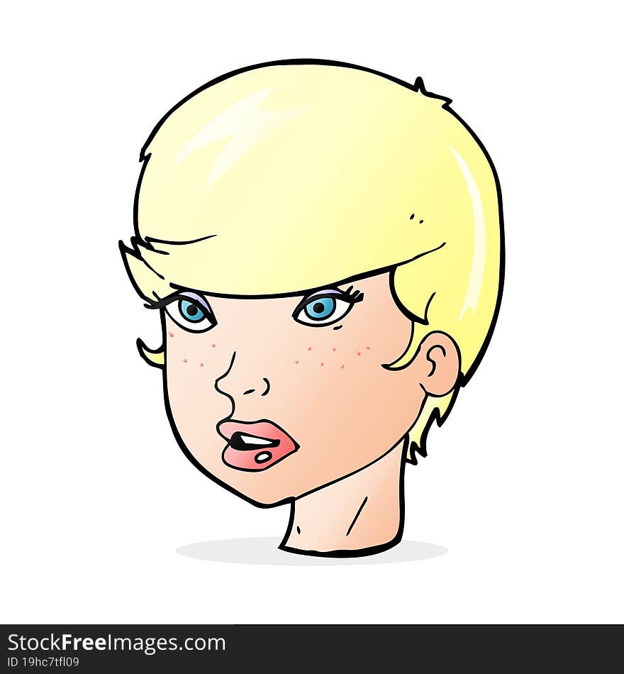 cartoon pretty female face