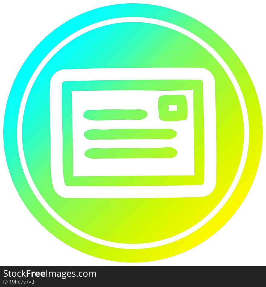 envelope letter circular in cold gradient spectrum