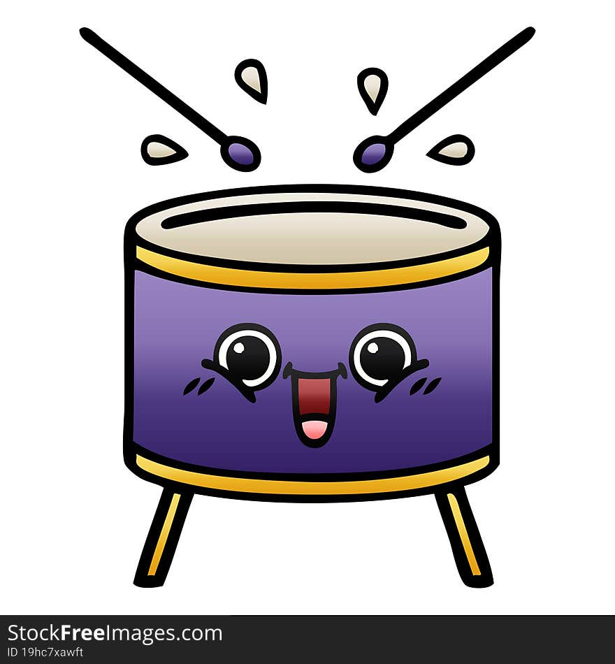 gradient shaded cartoon drum