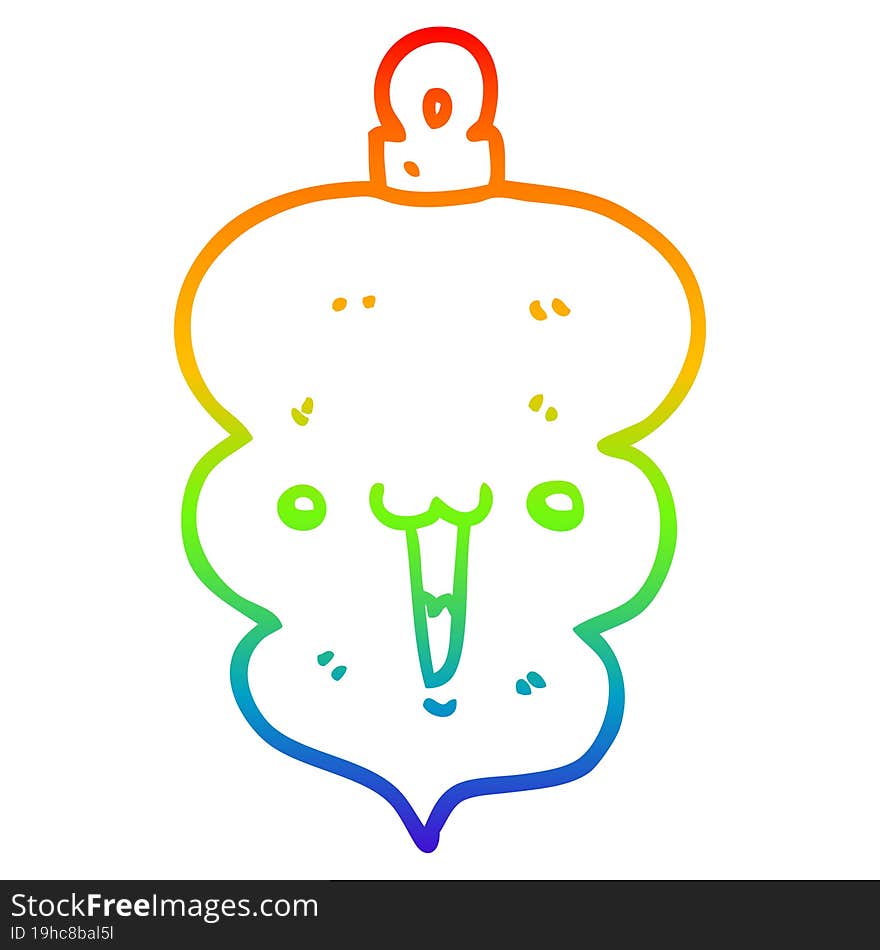 rainbow gradient line drawing cartoon christmas decoration bauble