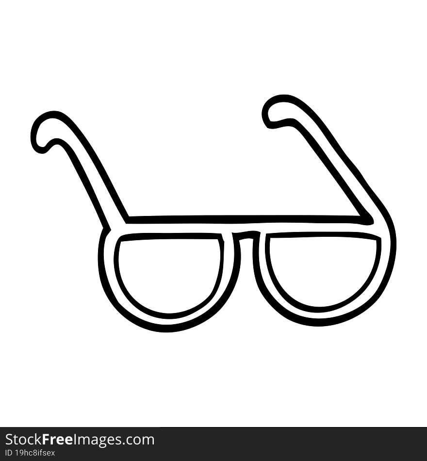 line drawing cartoon sunglasses