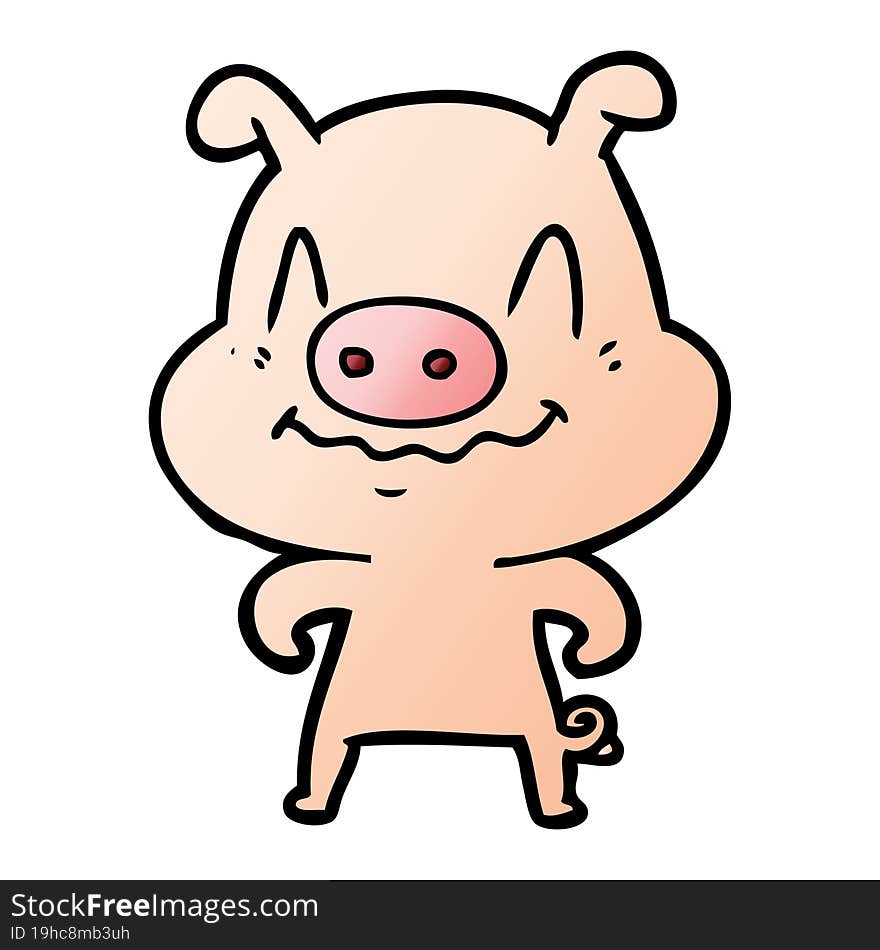 nervous cartoon pig. nervous cartoon pig