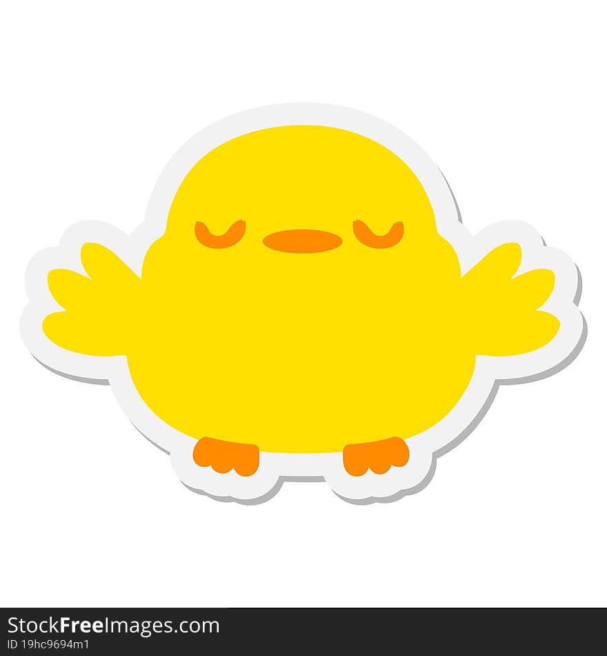 cute cartoon baby bird sticker