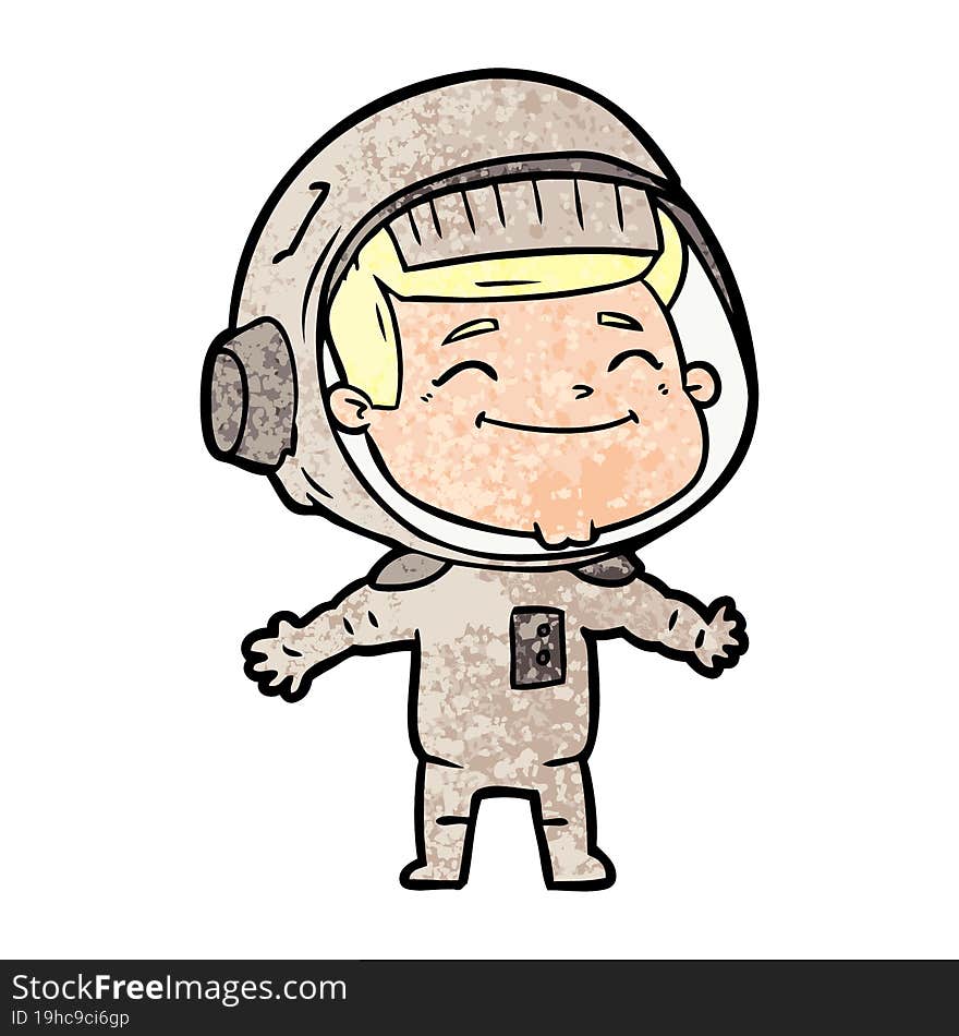 happy cartoon astronaut. happy cartoon astronaut