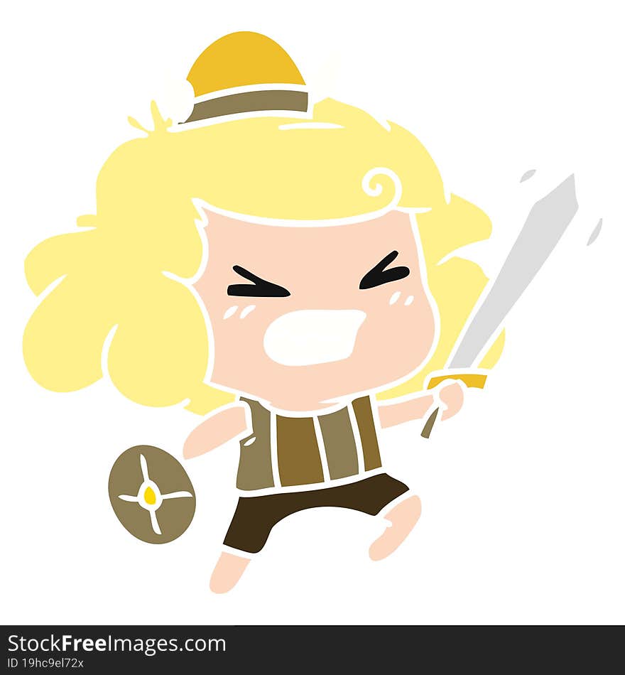 cartoon of kawaii viking child