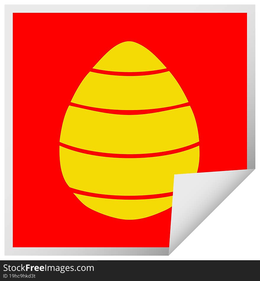 Quirky Square Peeling Sticker Cartoon Easter Egg