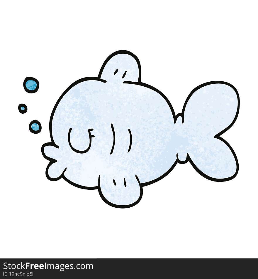 cartoon doodle fish swimming