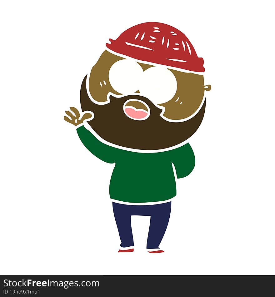 flat color style cartoon bearded man