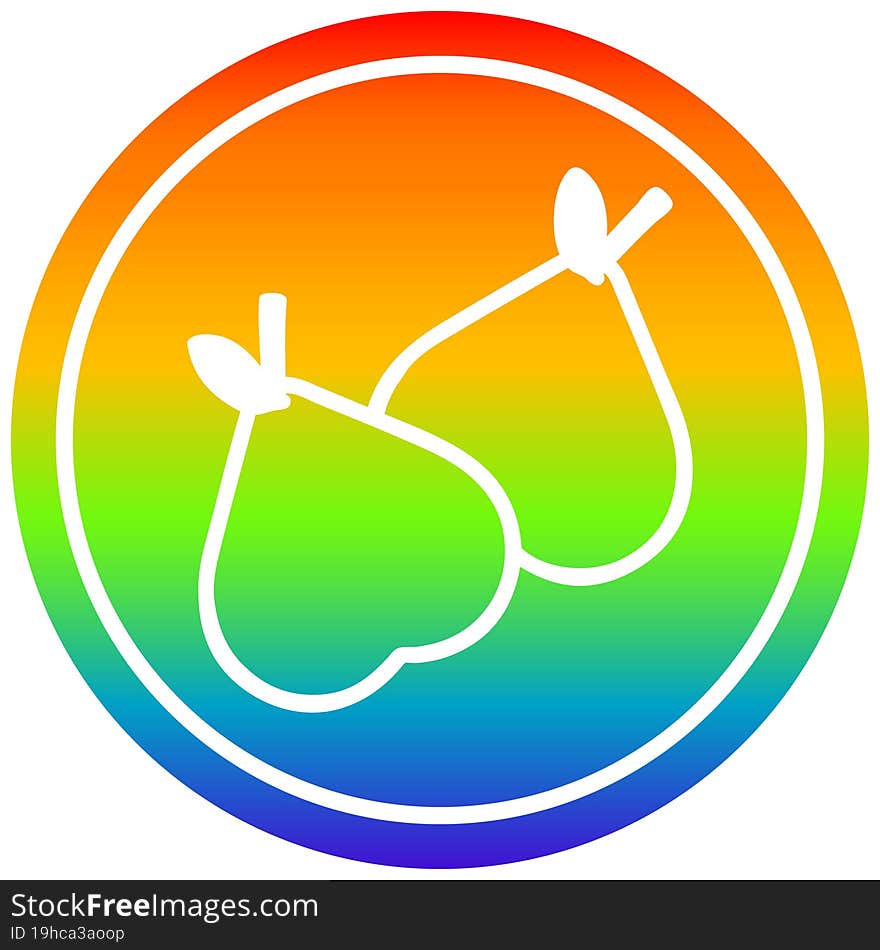 Organic Pears Circular In Rainbow Spectrum