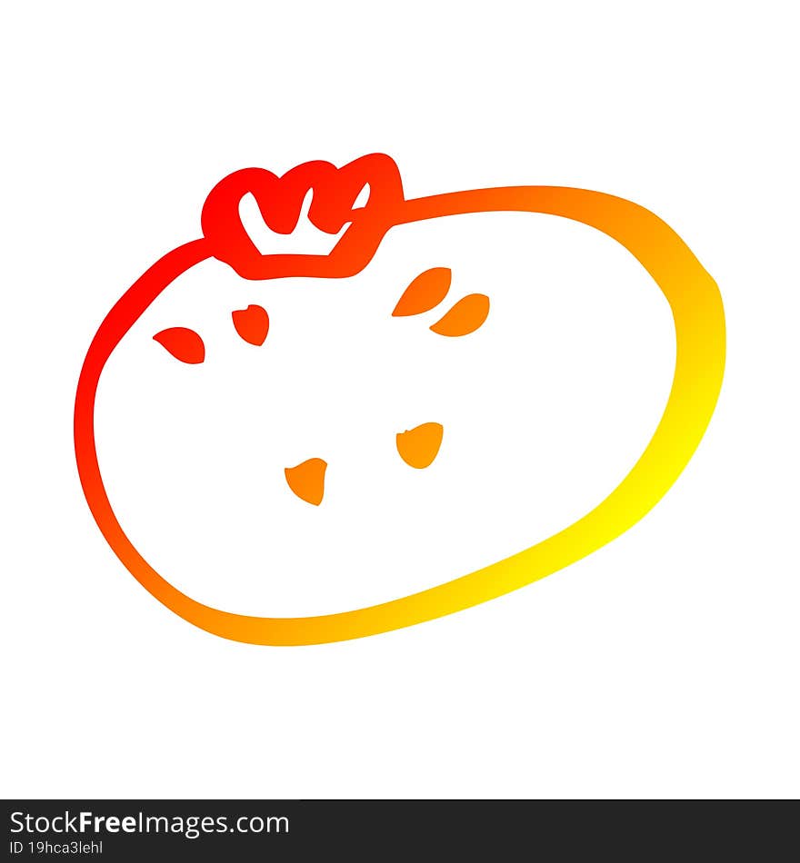 warm gradient line drawing of a cartoon citrus orange