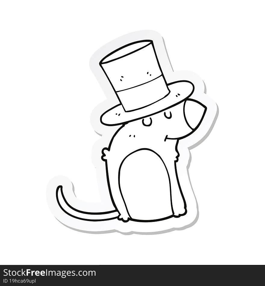 sticker of a cartoon rat wearing christmas hat