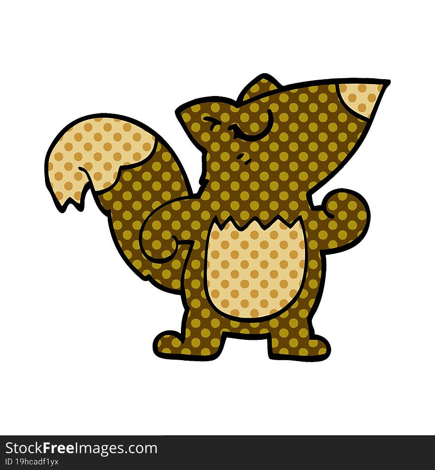 cartoon doodle confident squirrel