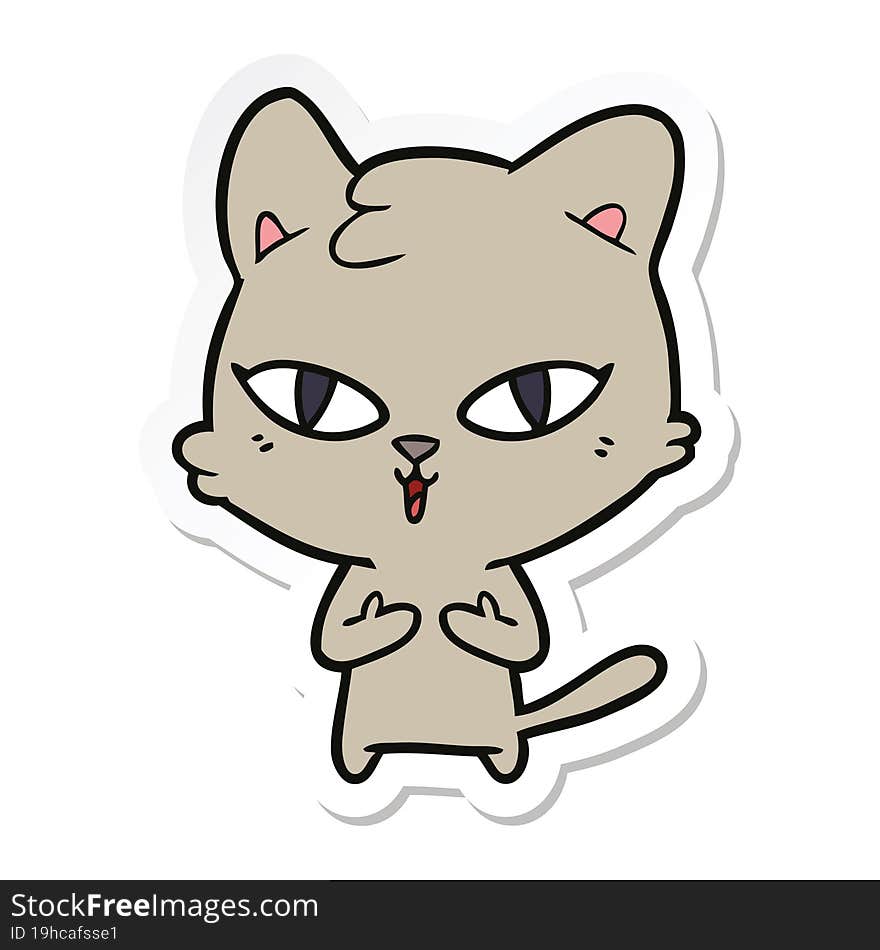 sticker of a cartoon cat