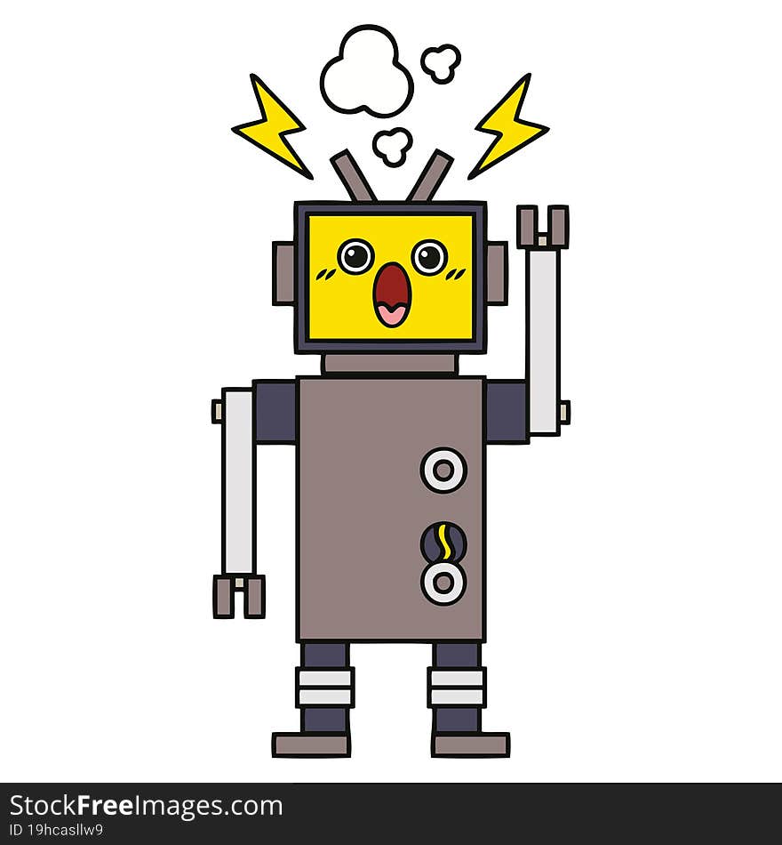 cute cartoon broken robot