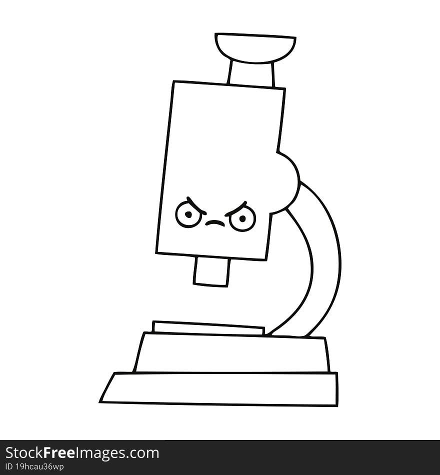 line drawing cartoon microscope