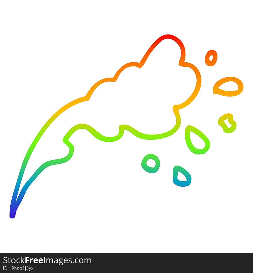 rainbow gradient line drawing cartoon water splash