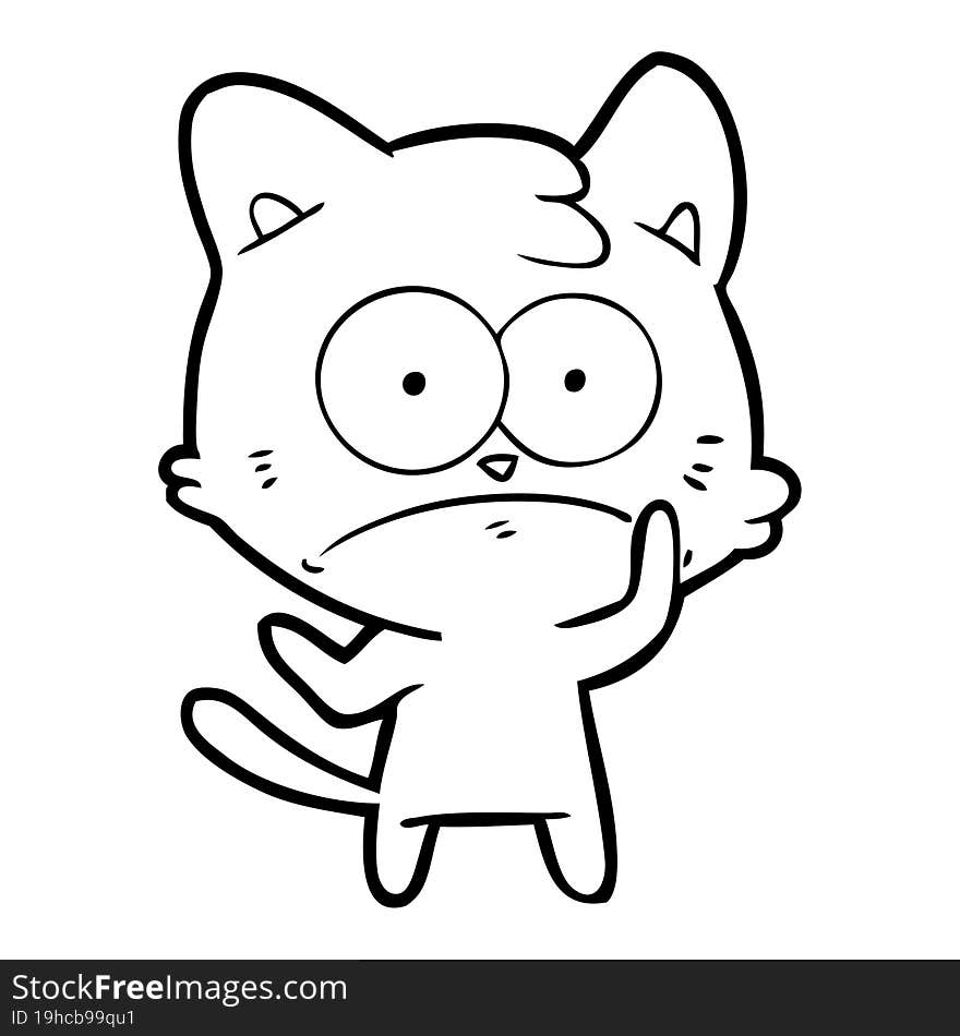 cartoon nervous cat. cartoon nervous cat